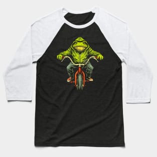 Funny Frog On A Bike Baseball T-Shirt